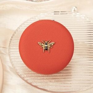 Red Designer inspired bumblebee magnifying mirror compact NWT